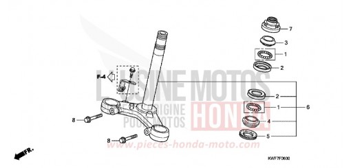 TIGE DE DIRECTION CBF125M9 de 2009